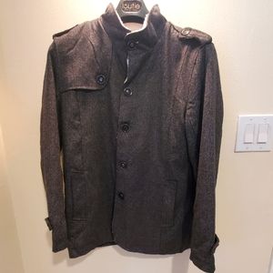 Alpha Wool & Fleece Gray Men's Coat size Large